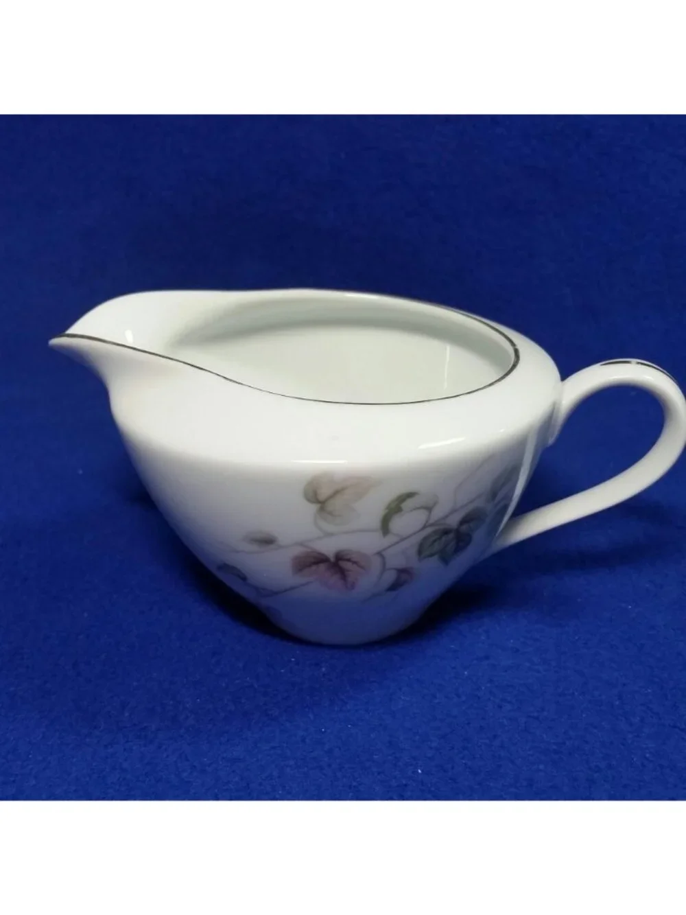 Vintage Yamaka China Creamer 674 Breeze Pattern Pink Brown and Grey Leaves 1950s